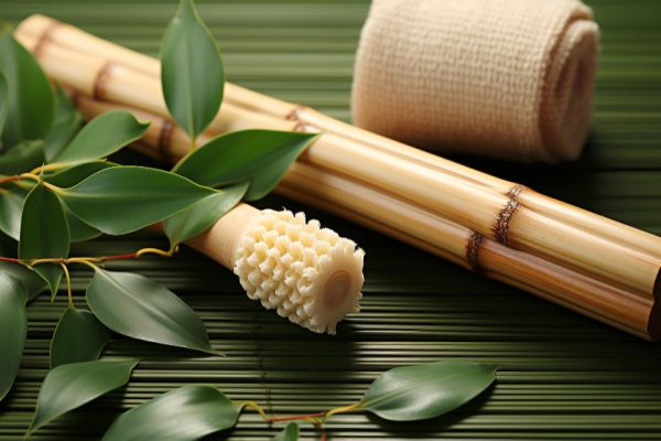 Massage au bambou chez MyoZen avec bâtons de bambou et ambiance zen naturelle